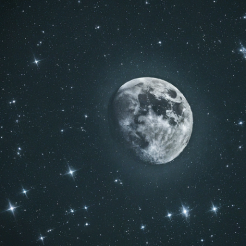 An illustration representing the Moon in Aquarius