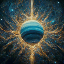 An illustration representing Uranus in Aquarius