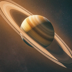 An illustration representing Saturn in Leo