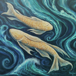 An illustration representing Jupiter in Pisces