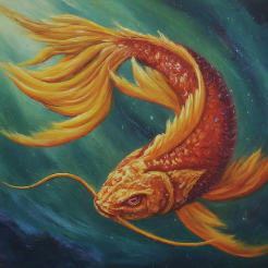 An illustration representing Mars in Pisces