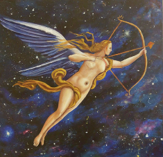 An illustration representing Venus in Sagittarius