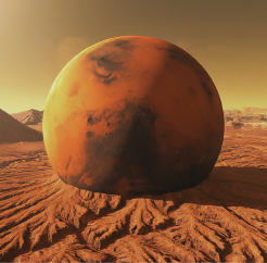 An illustration representing Mars in Taurus